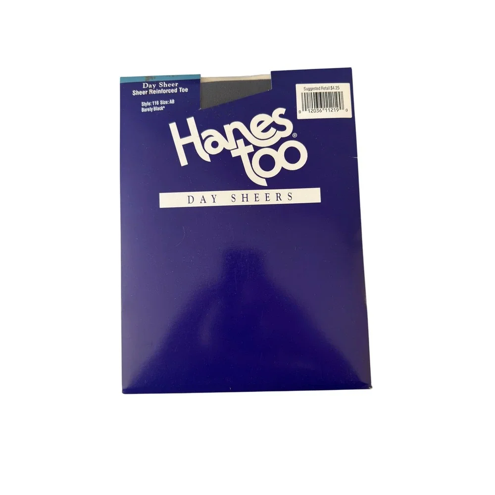 Lot of 5 Vintage Hanes Too Day Sheers Pantyhose Size AB Black Brown Nude 90s JS